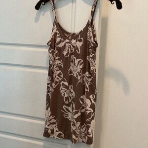 Floral Brown and Cream Women's Top